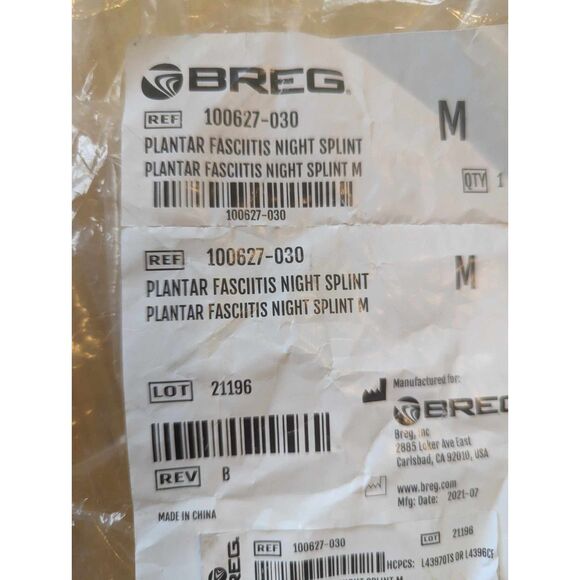 *NEW* Breg Plantar Fasciitis Night Splint Sz Med - Picture 3 of 4